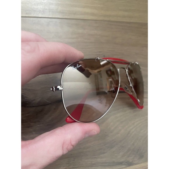 RAY BAN Vintage 2009 3407 58 Outdoorsman Remix Sunglasses Sole Red Bridge Rare main image 6